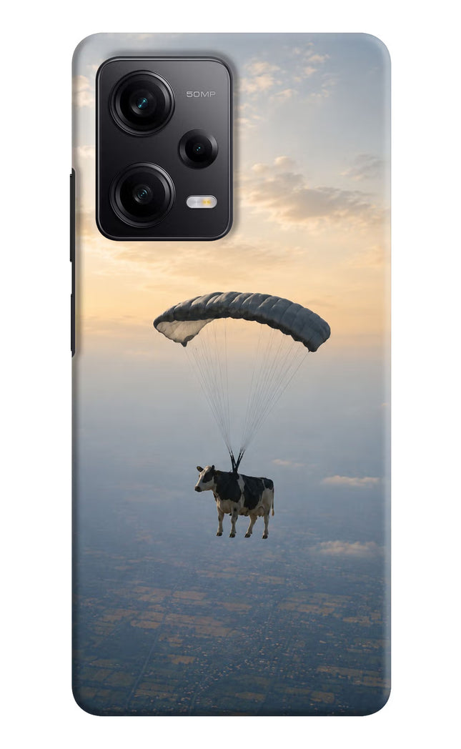 Skydiving Cow Poco X5 5G Hard Case Back Cover by Casekaro