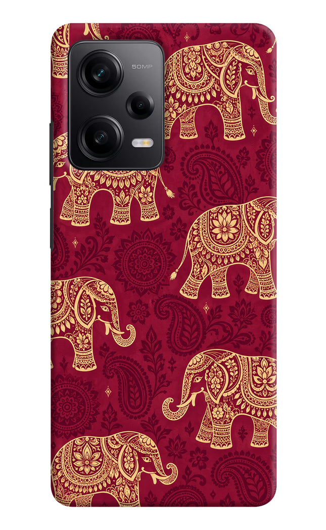 Maroon Elephant Poco X5 5G Back Cover