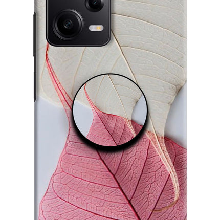 White Pink Leaf Poco X5 5G Pop Case by Casekaro