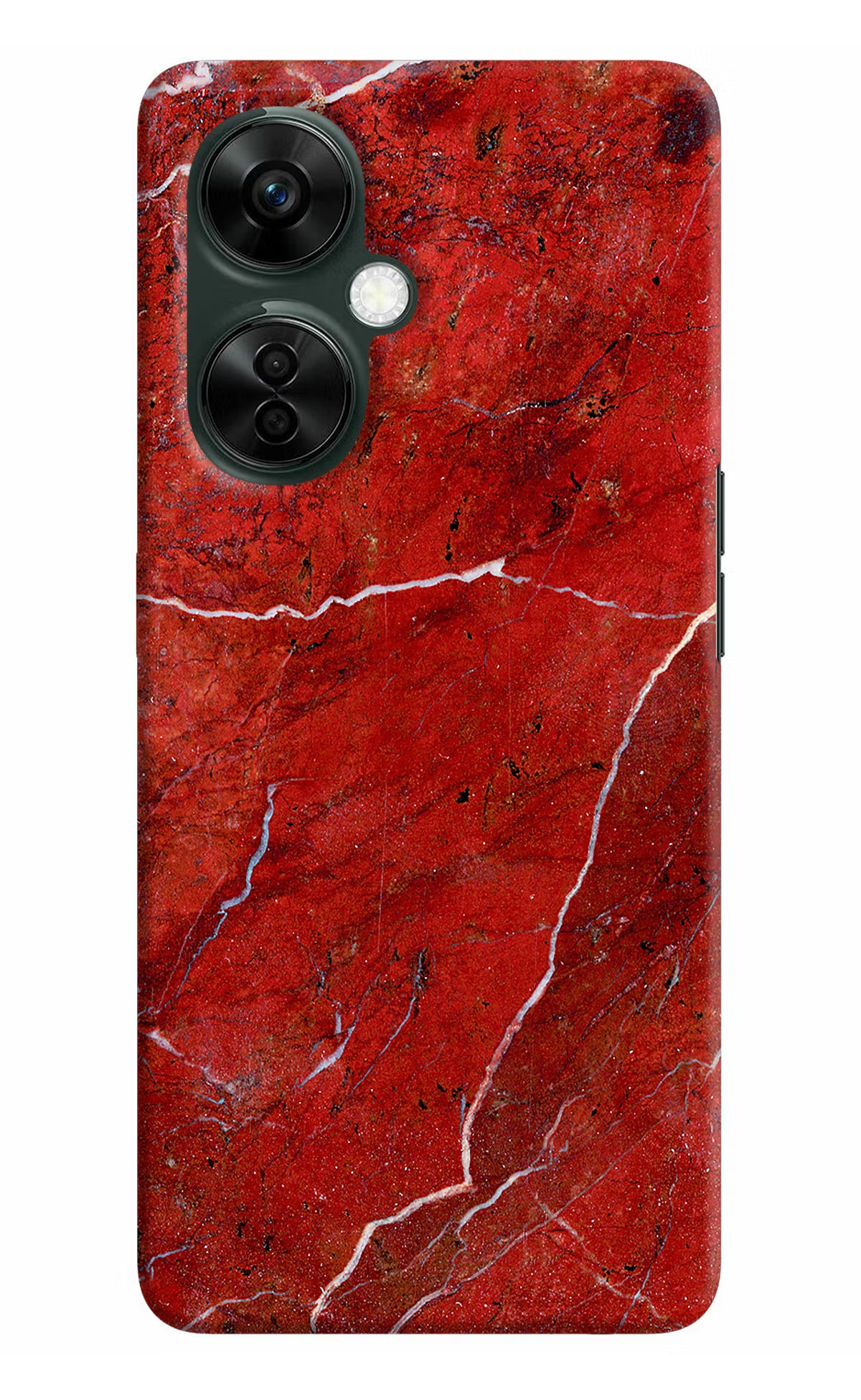 Red Marble Design OnePlus Nord CE 3 Lite 5G Hard Case Back Cover by Casekaro