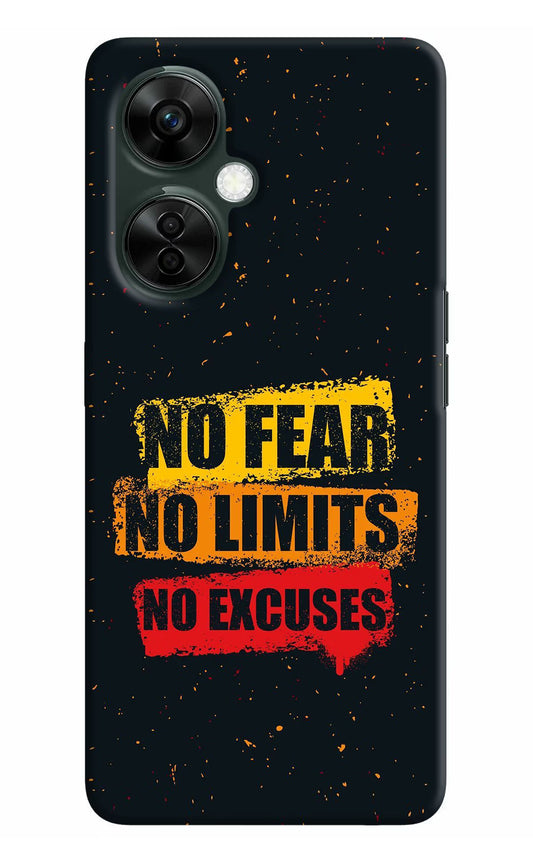 No Fear No Limits No Excuse OnePlus Nord CE 3 Lite 5G Hard Case Back Cover by Casekaro
