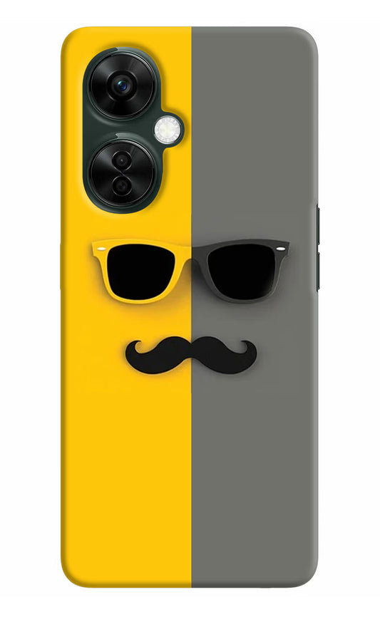 Sunglasses with Mustache OnePlus Nord CE 3 Lite 5G Hard Case Back Cover by Casekaro