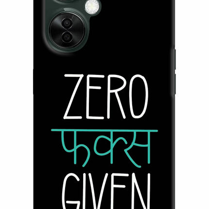 Zero Fucks Given OnePlus Nord CE 3 Lite 5G Hard Case Back Cover by Casekaro