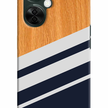 Blue and white wooden OnePlus Nord CE 3 Lite 5G Hard Case Back Cover by Casekaro