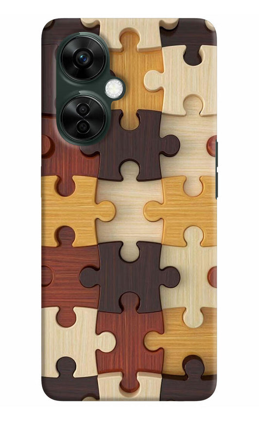 Wooden Puzzle OnePlus Nord CE 3 Lite 5G Hard Case Back Cover by Casekaro