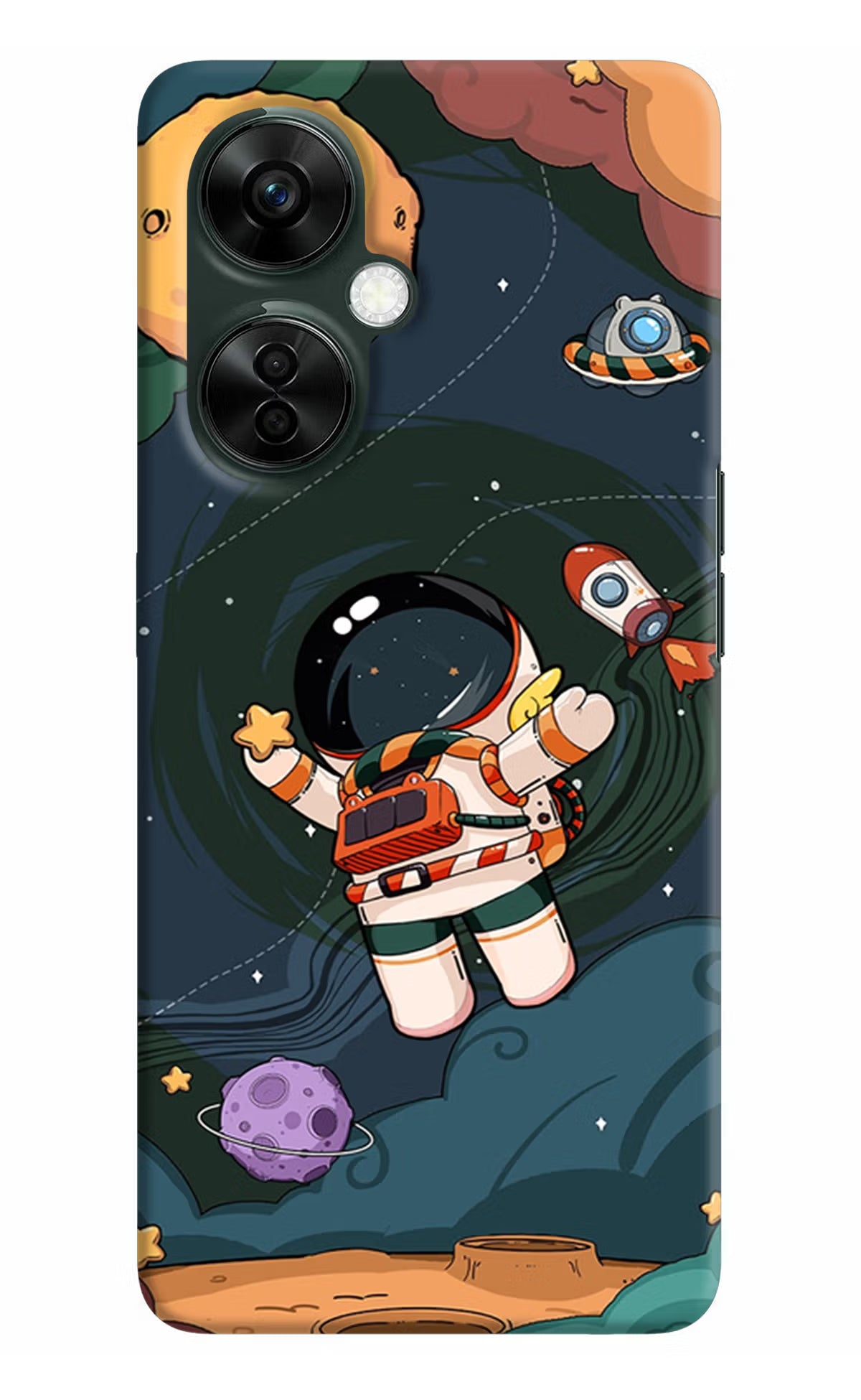 Cartoon Astronaut OnePlus Nord CE 3 Lite 5G Hard Case Back Cover by Casekaro
