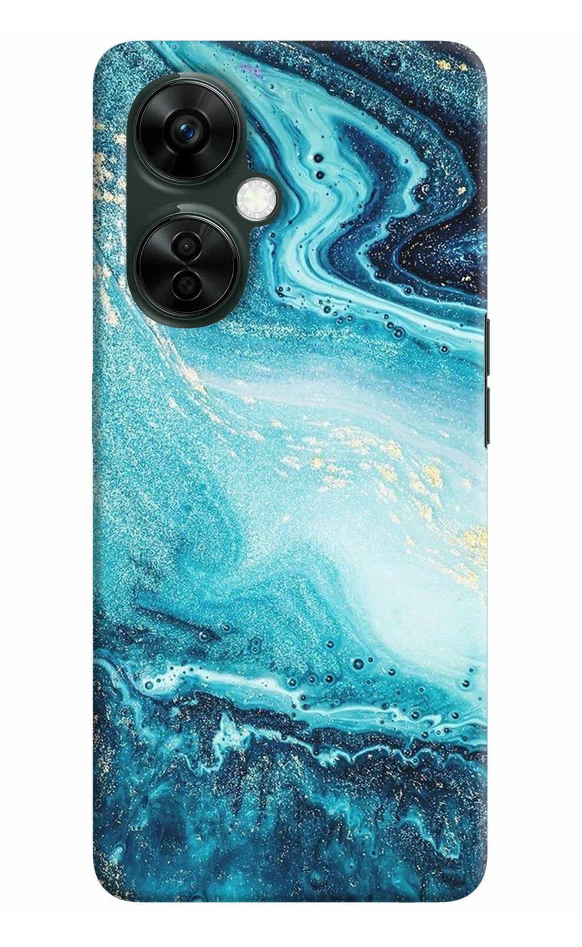 Blue Glitter Marble OnePlus Nord CE 3 Lite 5G Hard Case Back Cover by Casekaro