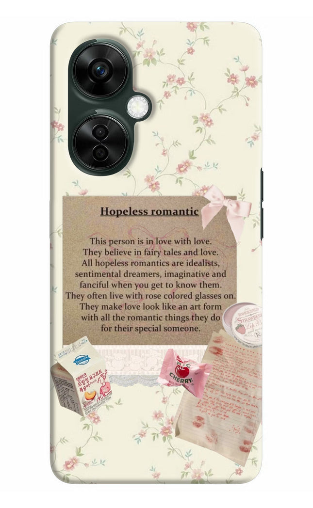 Hopeless Romantic OnePlus Nord CE 3 Lite 5G Hard Case Back Cover by Casekaro