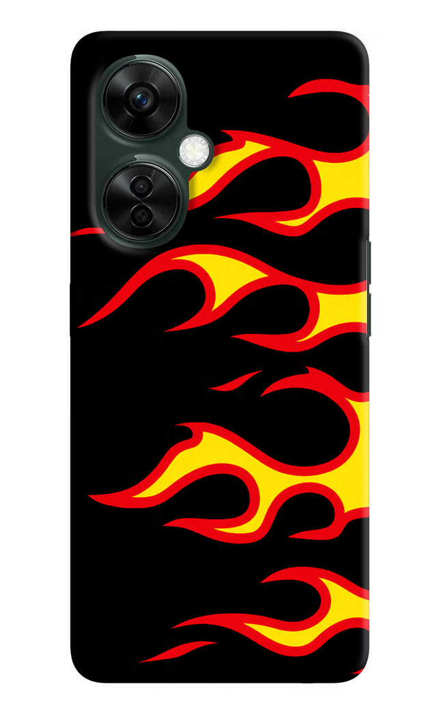 Side Sweep Flames OnePlus Nord CE 3 Lite 5G Hard Case Back Cover by Casekaro