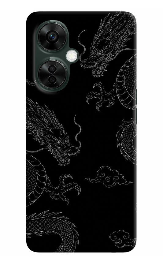 Twin Dragons OnePlus Nord CE 3 Lite 5G Hard Case Back Cover by Casekaro