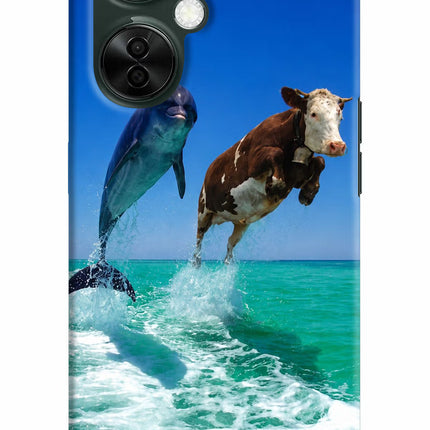Dolphin vs Cow OnePlus Nord CE 3 Lite 5G Hard Case Back Cover by Casekaro