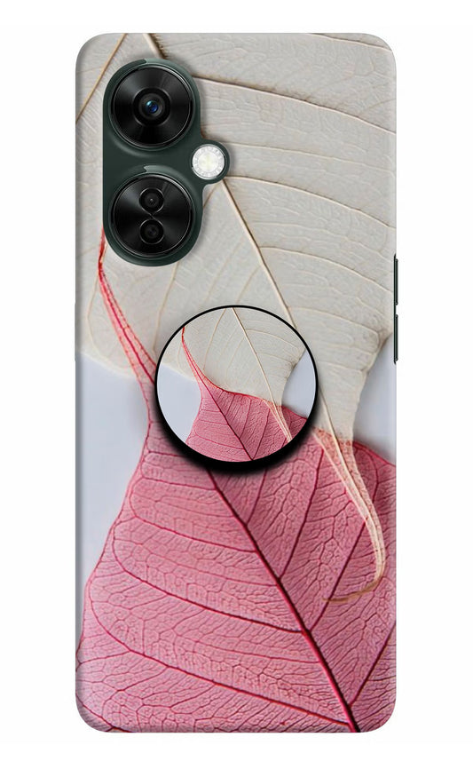 White Pink Leaf OnePlus Nord CE 3 Lite 5G Pop Case by Casekaro