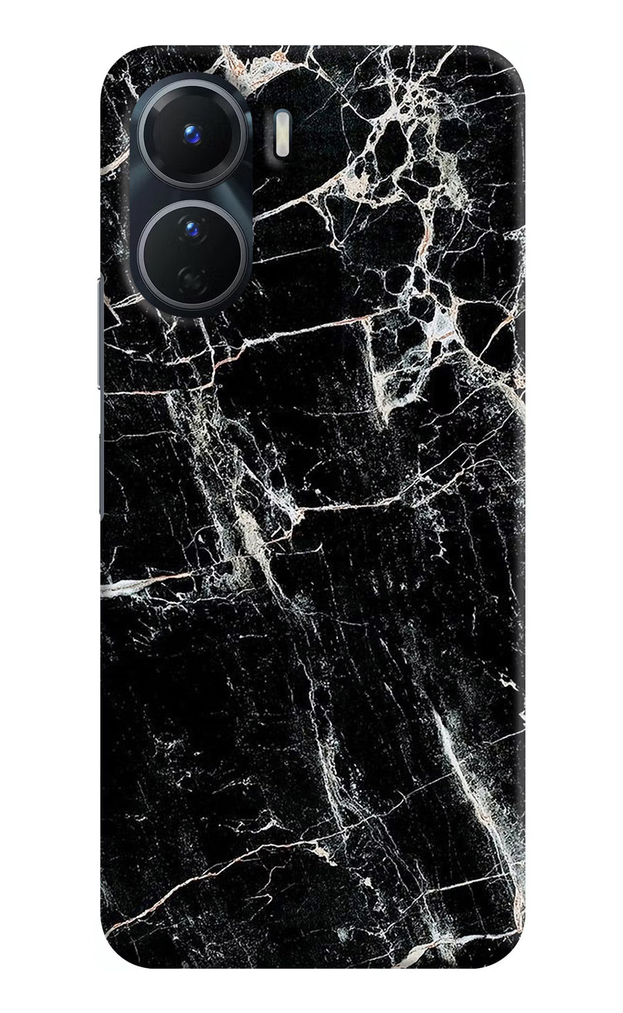 Black Marble Texture Vivo Y56 5G Back Cover, Hard case