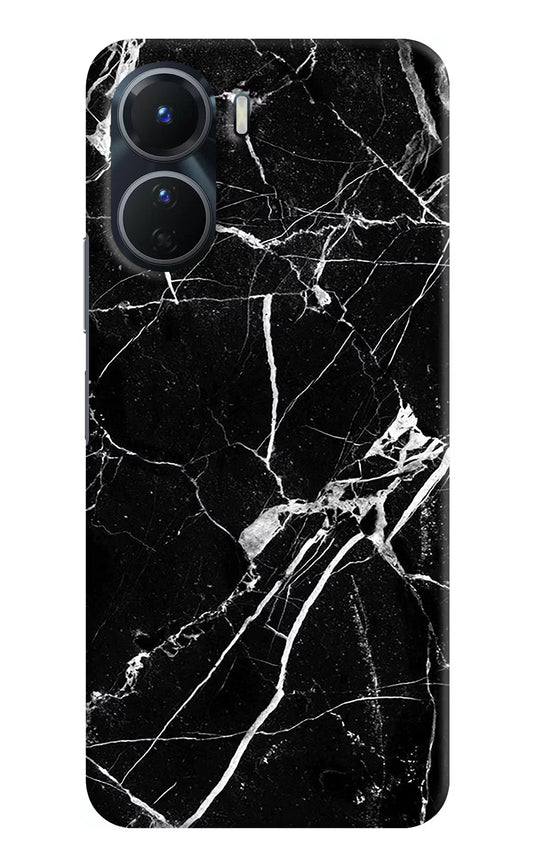 Black Marble Pattern Vivo Y56 5G Hard Case Back Cover by Casekaro