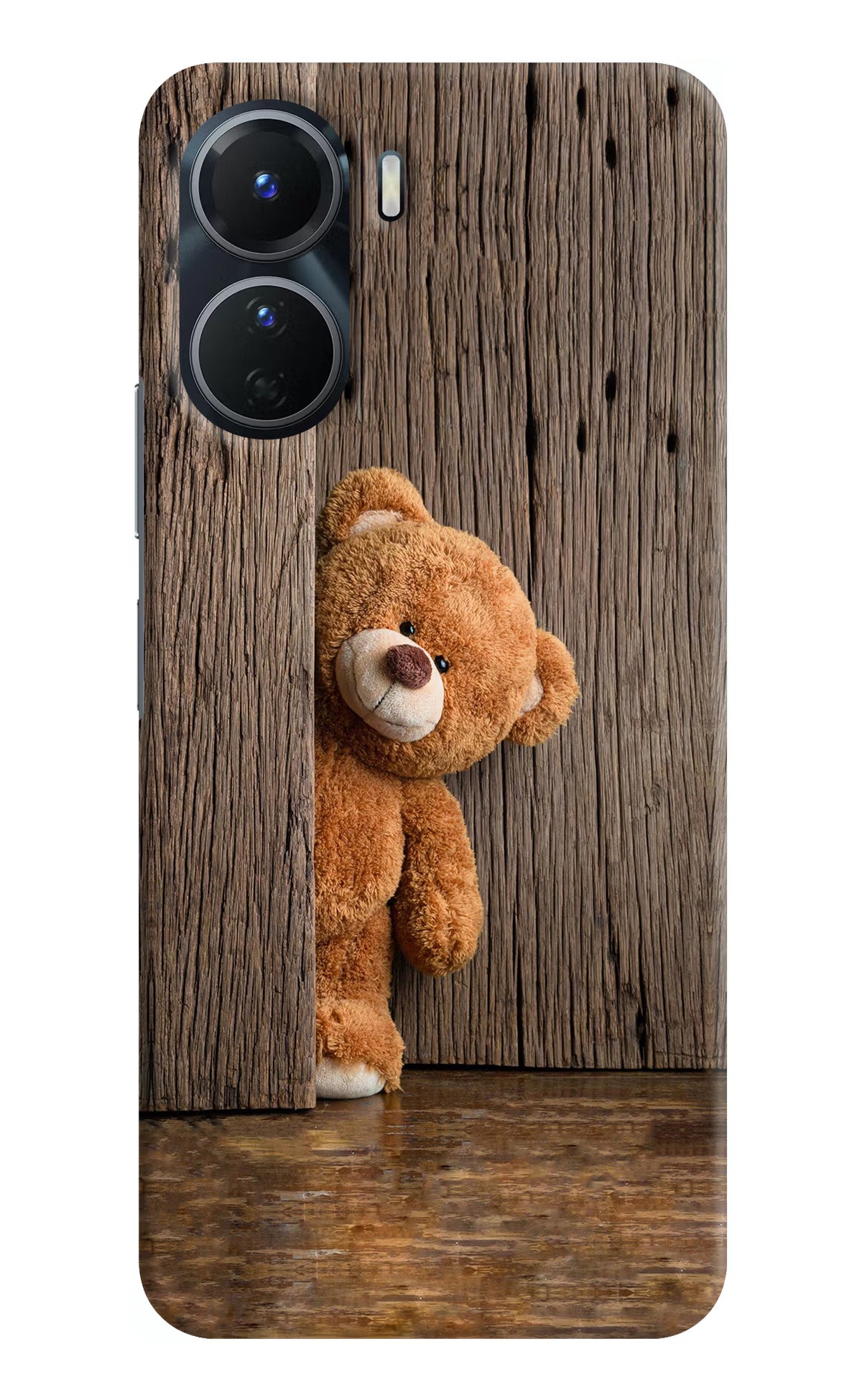 Teddy Wooden Vivo Y56 5G Hard Case Back Cover by Casekaro