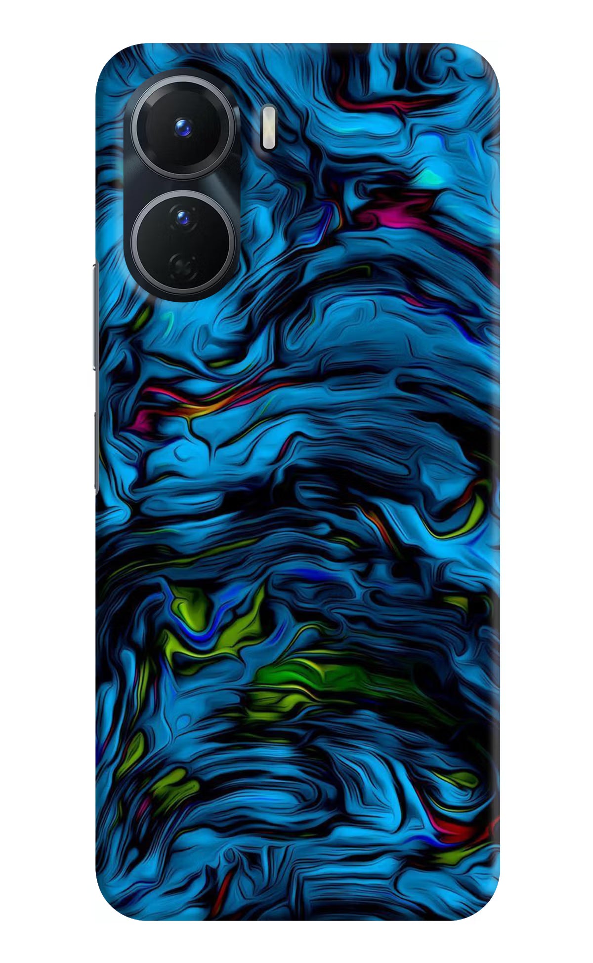 Dark Blue Abstract Vivo Y56 5G Hard Case Back Cover by Casekaro
