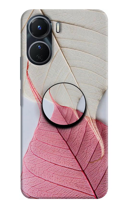 White Pink Leaf Vivo Y56 5G Pop Case by Casekaro