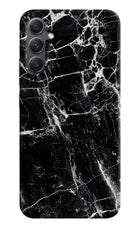 Black Marble Texture Samsung A34 5G Hard Case Back Cover by Casekaro