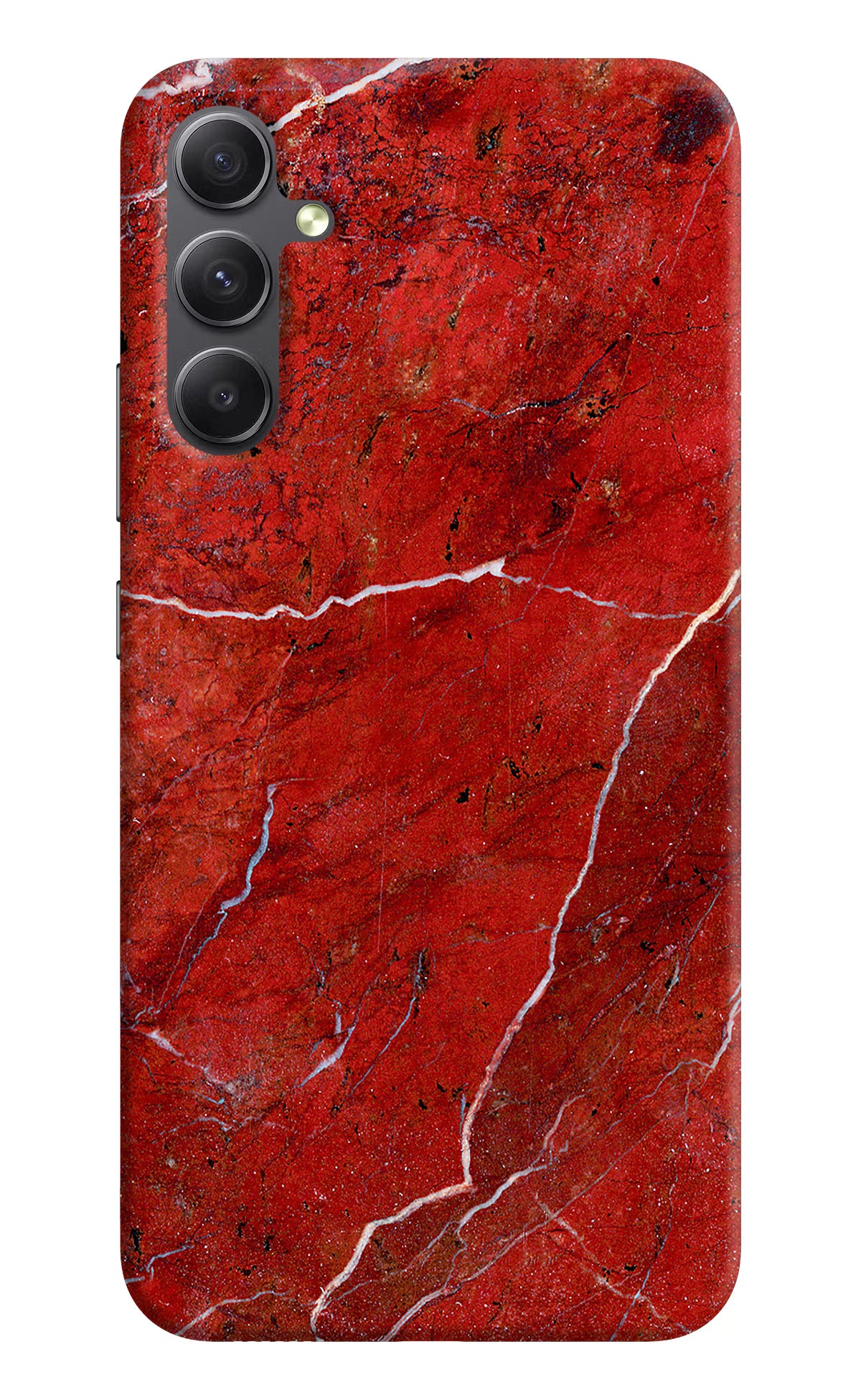 Red Marble Design Samsung A34 5G Hard Case Back Cover by Casekaro