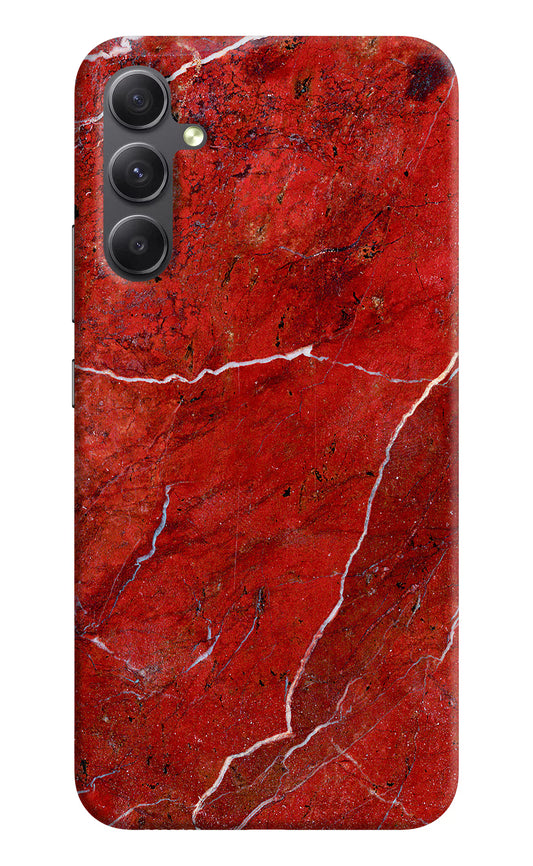 Red Marble Design Samsung A34 5G Hard Case Back Cover by Casekaro