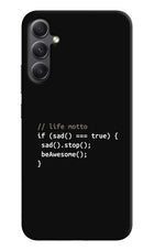 Life Motto Code Samsung A34 5G Hard Case Back Cover by Casekaro