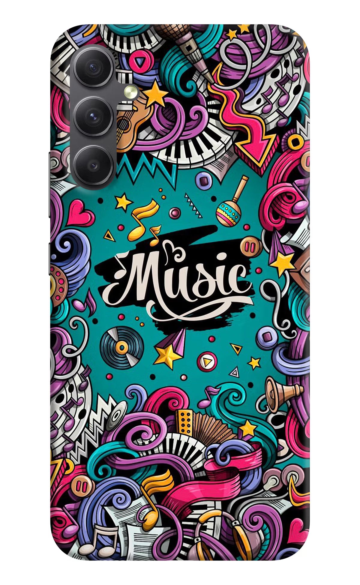 Music Graffiti Samsung A34 5G Hard Case Back Cover by Casekaro