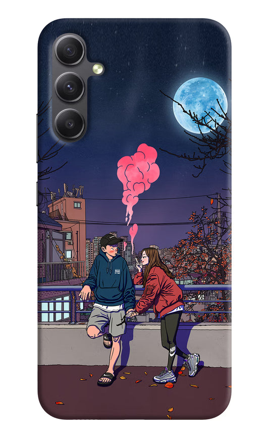 Chilling Couple Samsung A34 5G Hard Case Back Cover by Casekaro