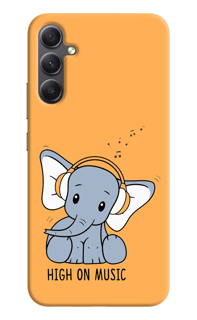 High On Music Samsung A34 5G Hard Case Back Cover by Casekaro