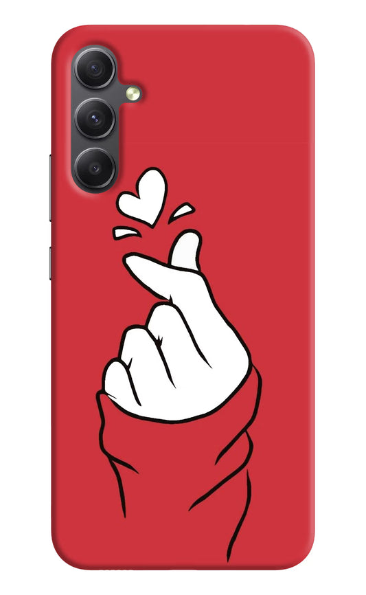 Korean Love Sign Samsung A34 5G Hard Case Back Cover by Casekaro