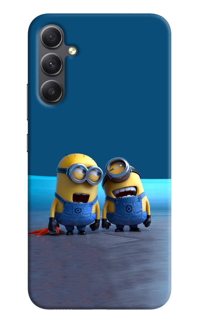 Minion Laughing Samsung A34 5G Hard Case Back Cover by Casekaro