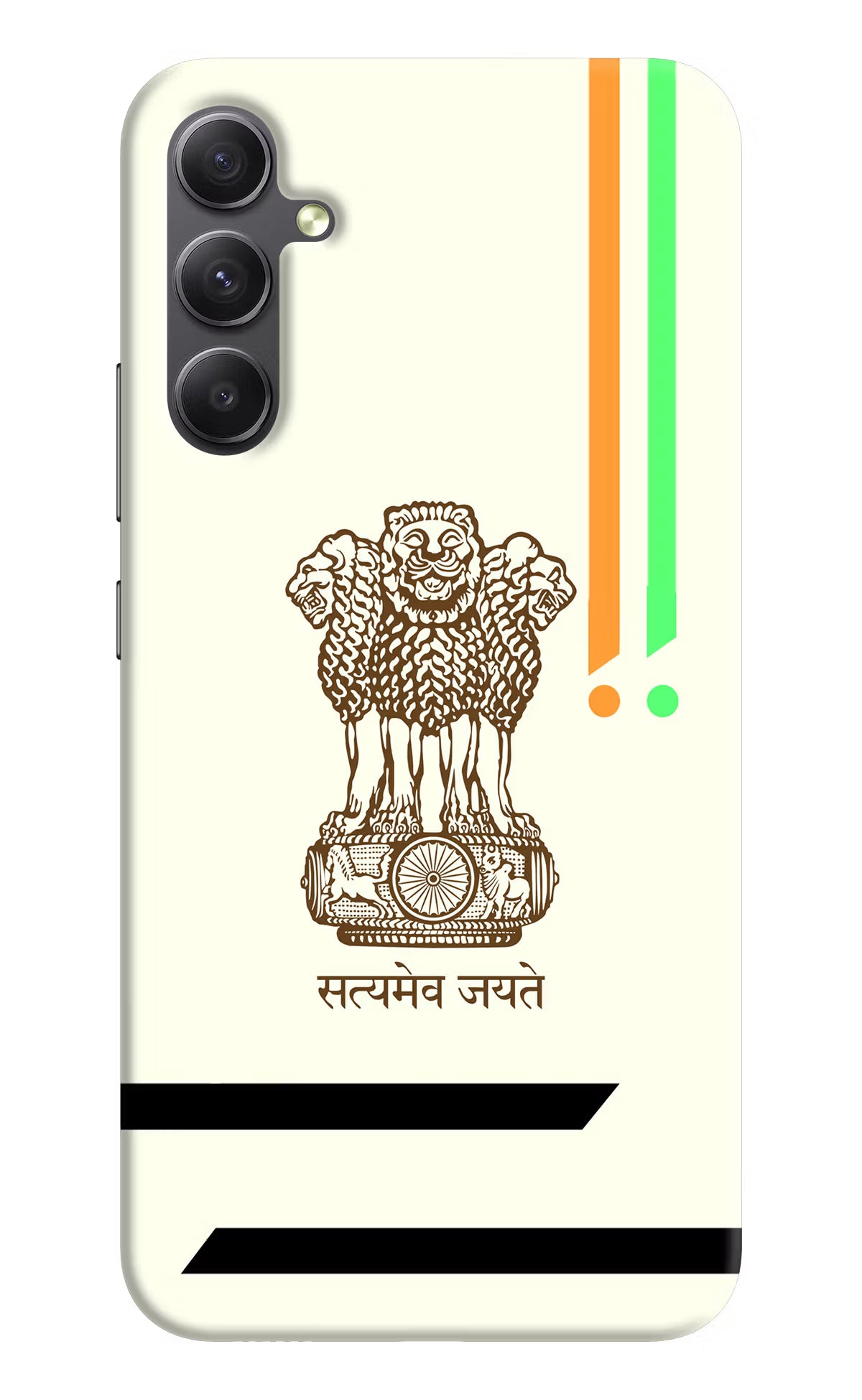 Satyamev Jayate Brown Logo Samsung A34 5G Hard Case Back Cover by Casekaro