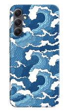 Blue Waves Samsung A34 5G Hard Case Back Cover by Casekaro