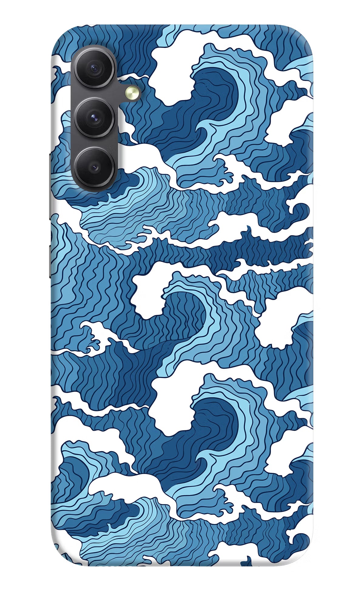 Blue Waves Samsung A34 5G Hard Case Back Cover by Casekaro