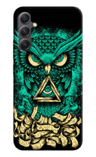 Green Owl Samsung A34 5G Hard Case Back Cover by Casekaro