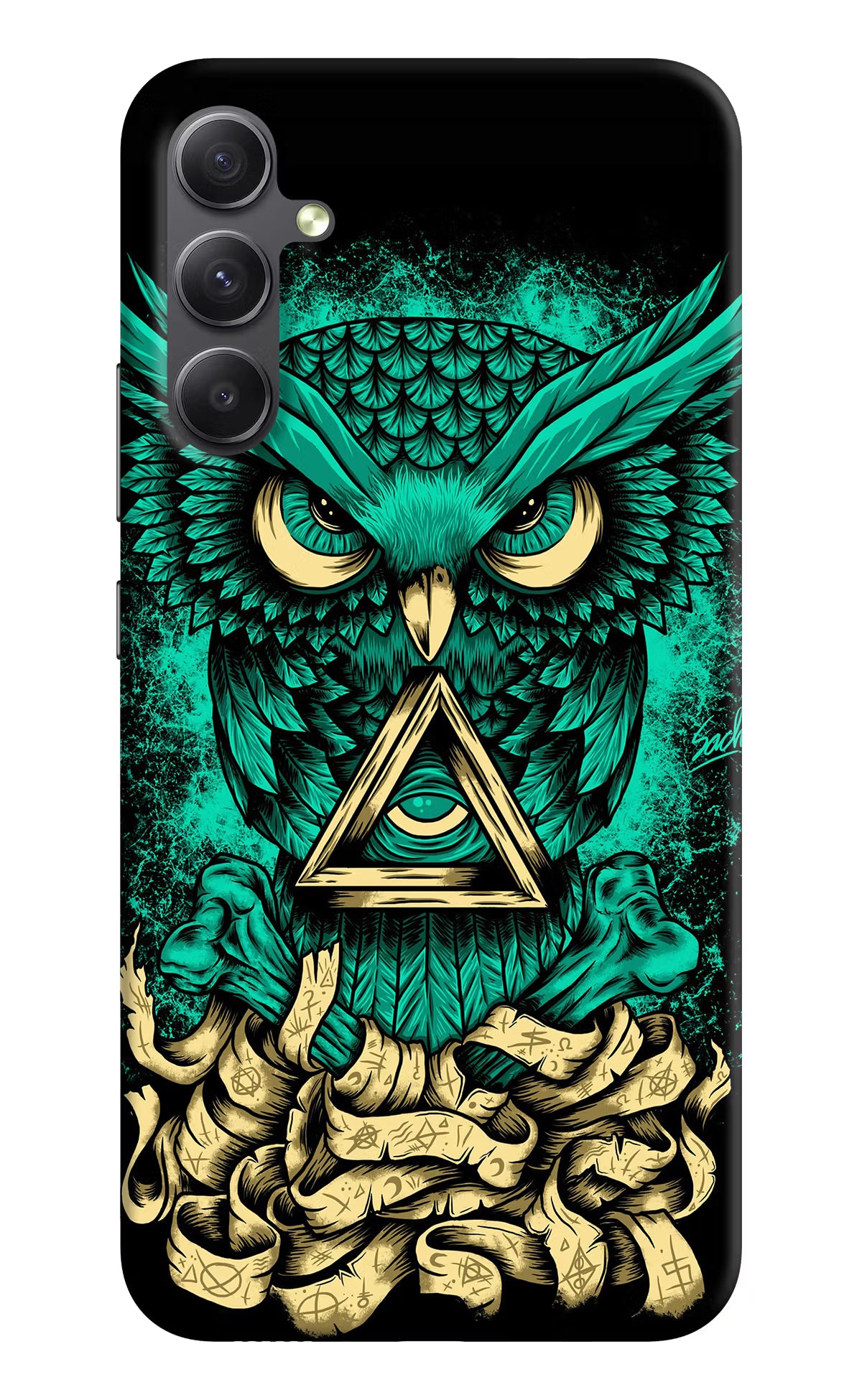 Green Owl Samsung A34 5G Hard Case Back Cover by Casekaro