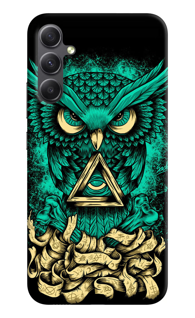 Green Owl Samsung A34 5G Hard Case Back Cover by Casekaro