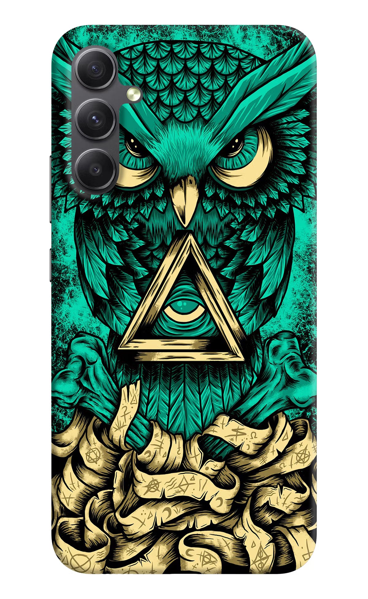 Green Owl Samsung A34 5G Hard Case Back Cover by Casekaro