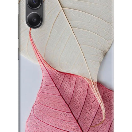 White Pink Leaf Samsung A34 5G Hard Case Back Cover by Casekaro