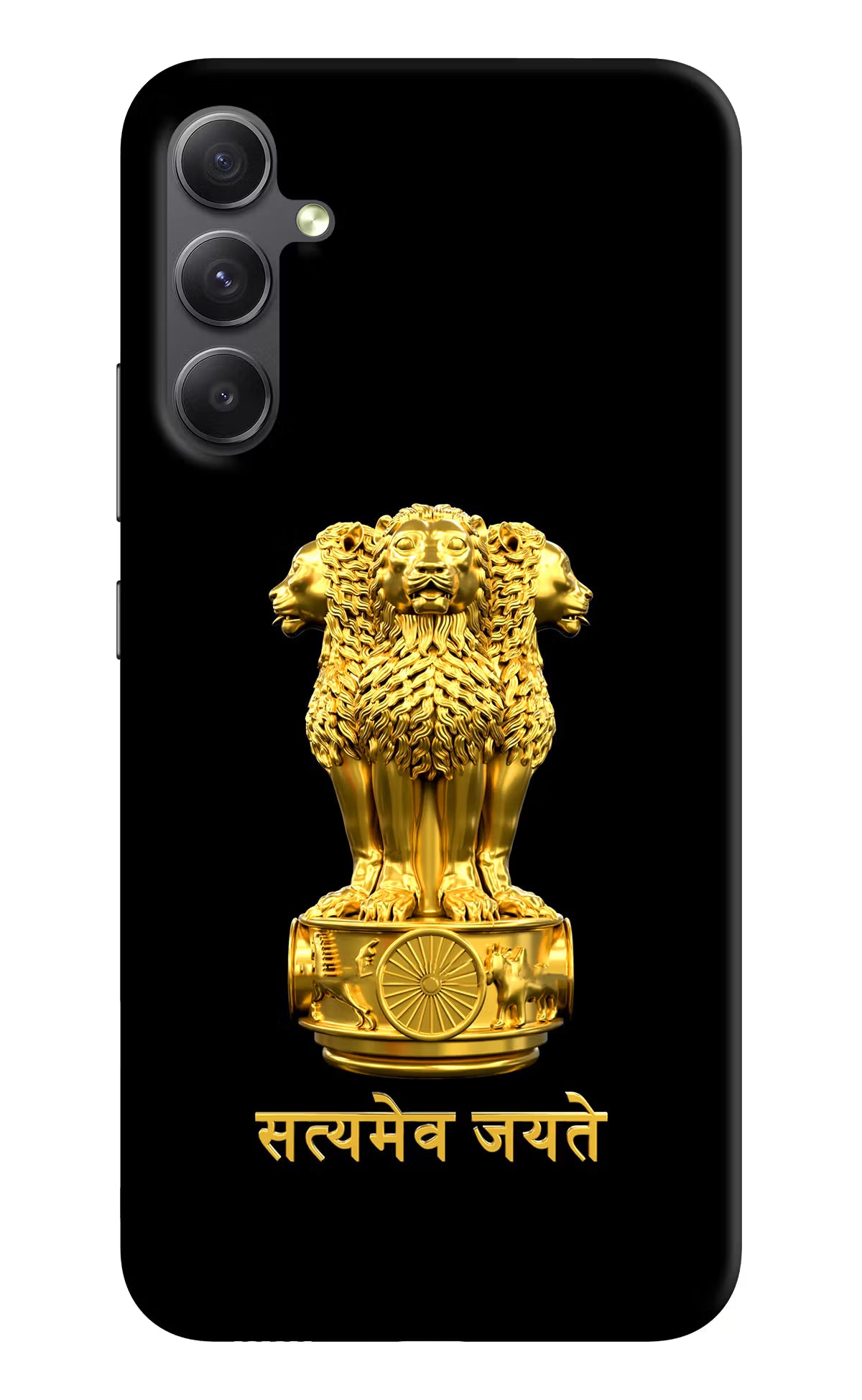 Satyamev Jayate Golden Samsung A34 5G Hard Case Back Cover by Casekaro