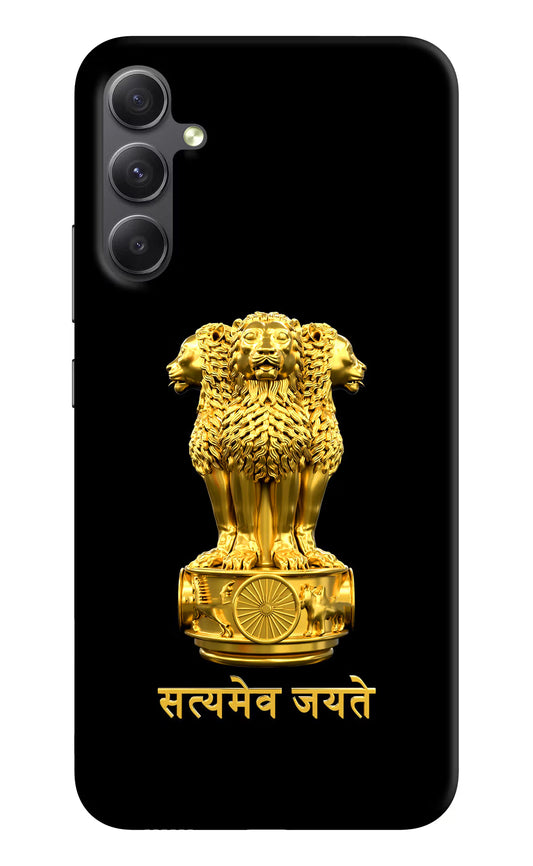 Satyamev Jayate Golden Samsung A34 5G Hard Case Back Cover by Casekaro