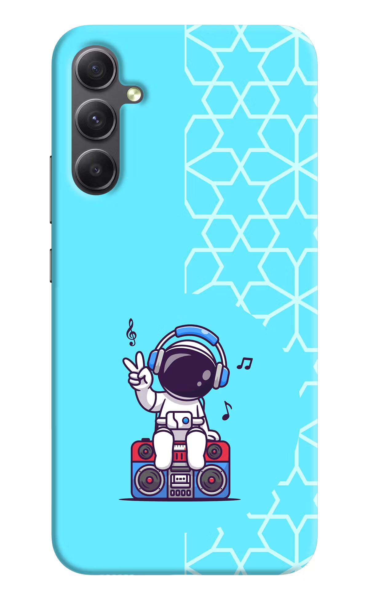 Cute Astronaut Chilling Samsung A34 5G Hard Case Back Cover by Casekaro