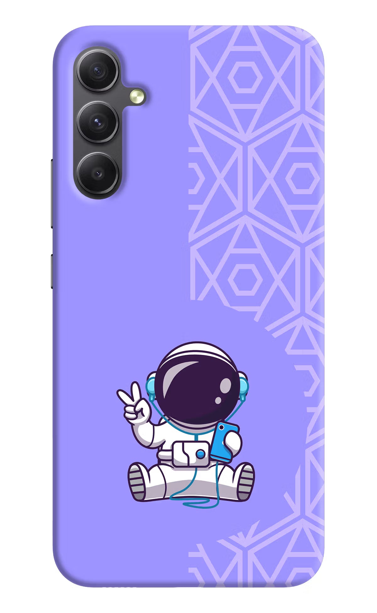 Cute Astronaut Chilling Samsung A34 5G Hard Case Back Cover by Casekaro