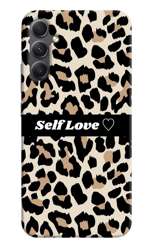 Leopard Print Self Love Samsung A34 5G Hard Case Back Cover by Casekaro