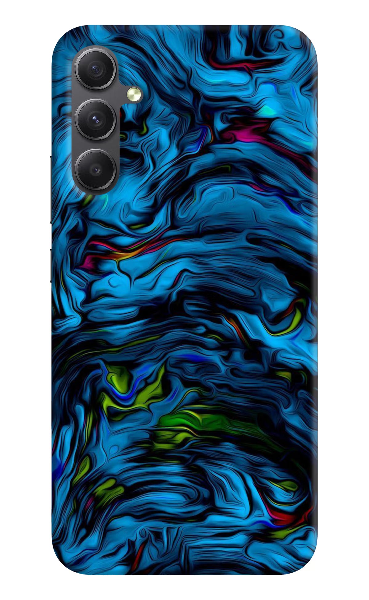 Dark Blue Abstract Samsung A34 5G Hard Case Back Cover by Casekaro