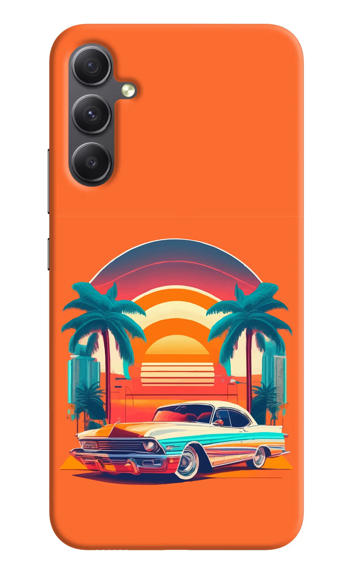 Palm Drive 80s Samsung A34 5G Hard Case Back Cover by Casekaro