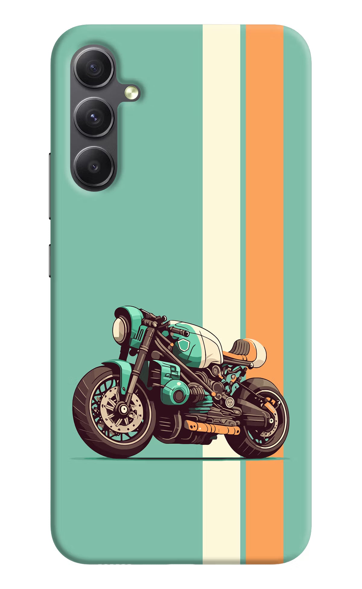 Striped Moto Drift Samsung A34 5G Hard Case Back Cover by Casekaro