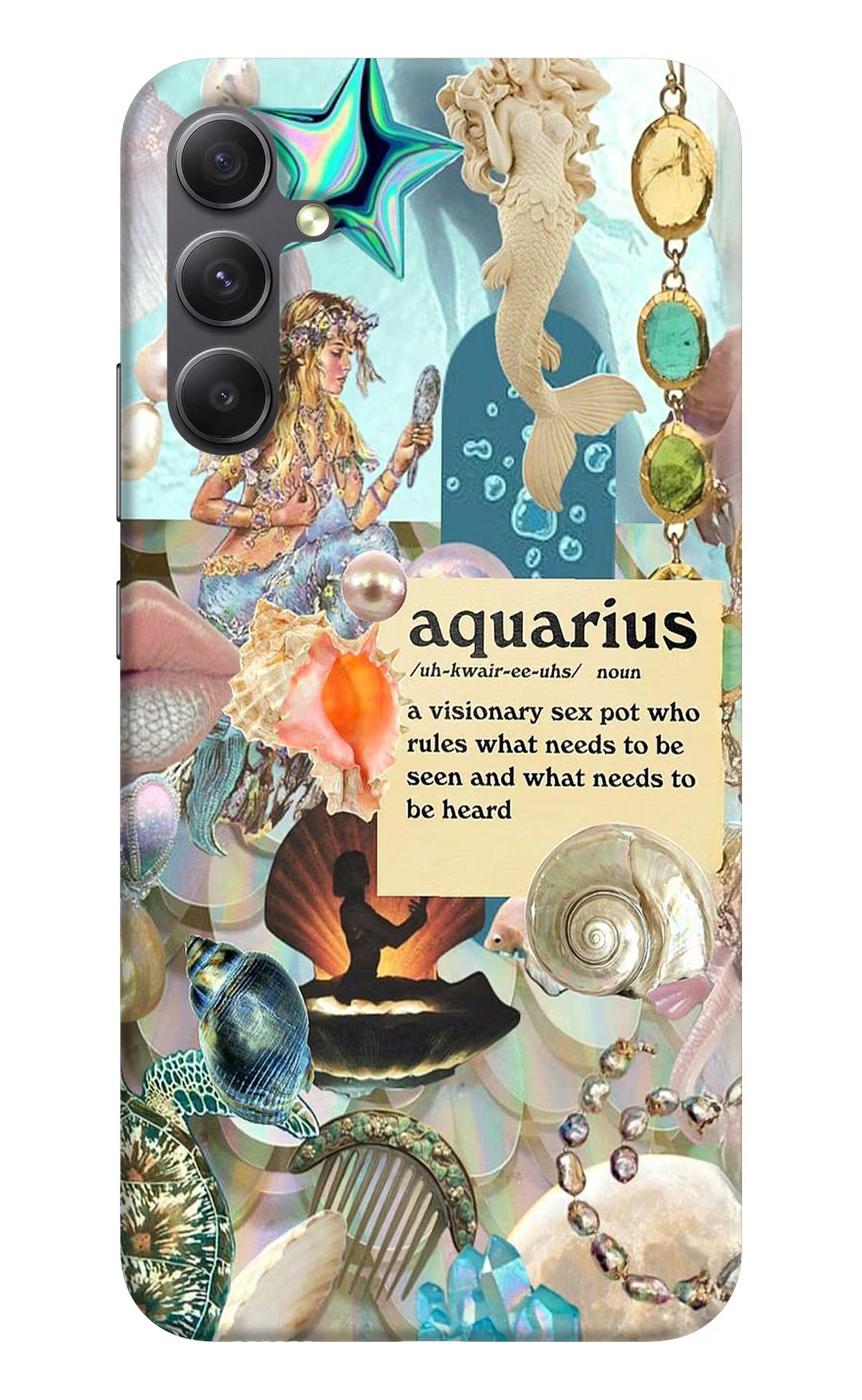 Aquarius Zodiac Samsung A34 5G Hard Case Back Cover by Casekaro
