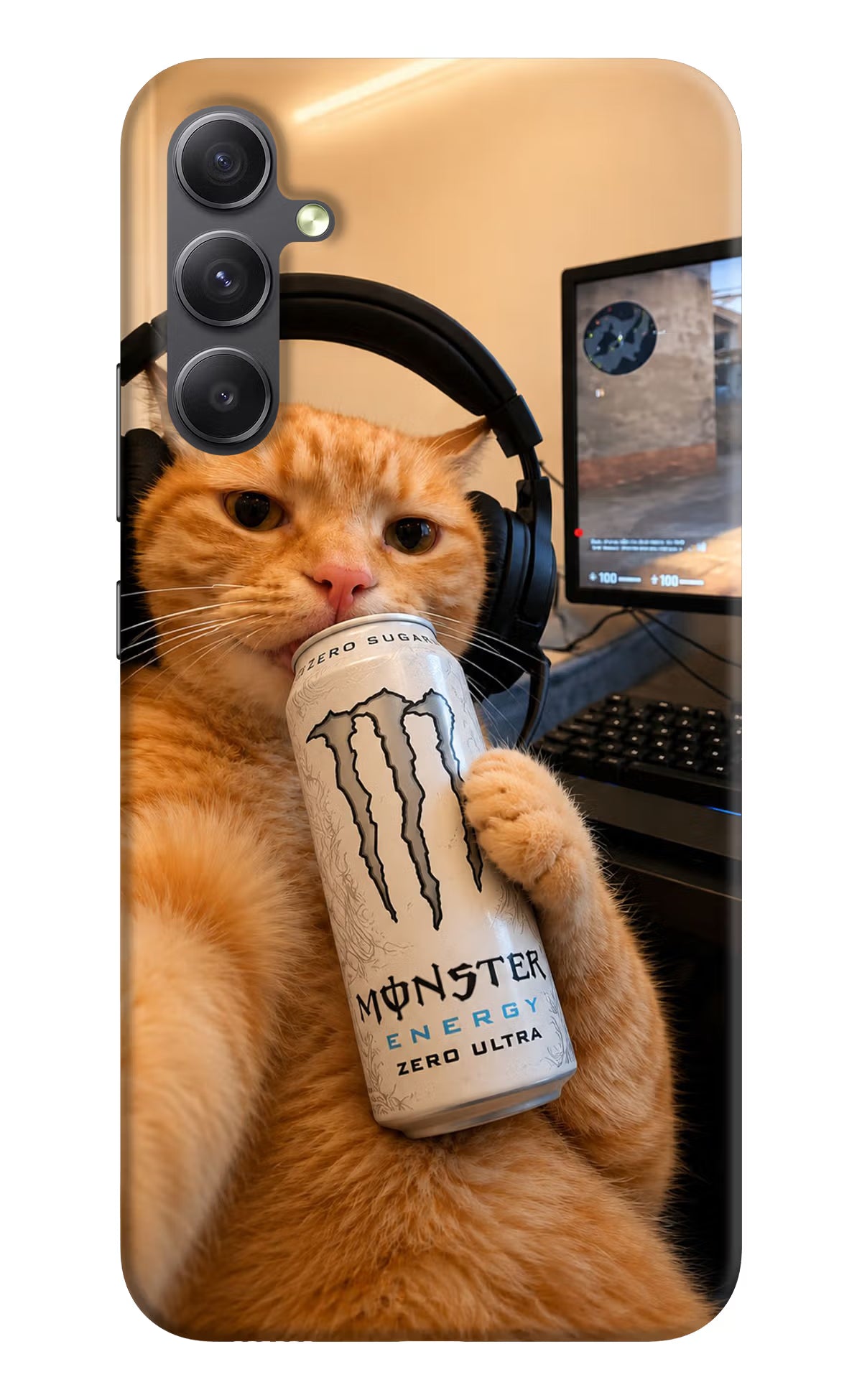 Gamer Cat Energy Samsung A34 5G Back Cover