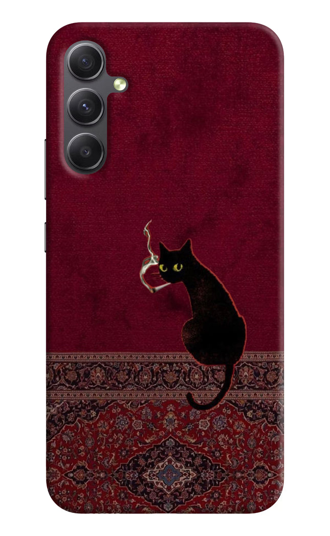 Midnight Cat Samsung A34 5G Hard Case Back Cover by Casekaro
