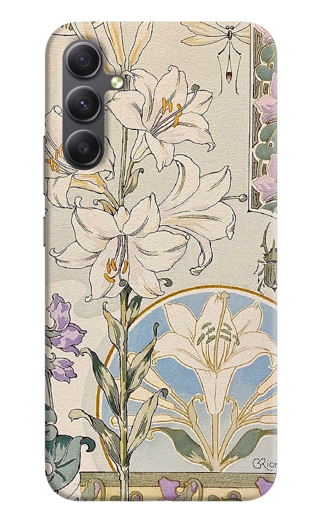 White Lily Samsung A34 5G Hard Case Back Cover by Casekaro